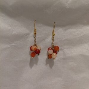 Dangly Red Cluster Earrings
